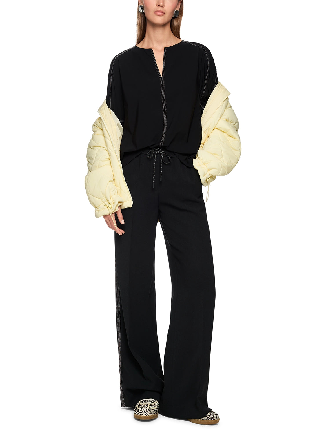 Marc Cain WELKOM wide trousers in Black AS 81.02 W05 - Pre Order June Delivery