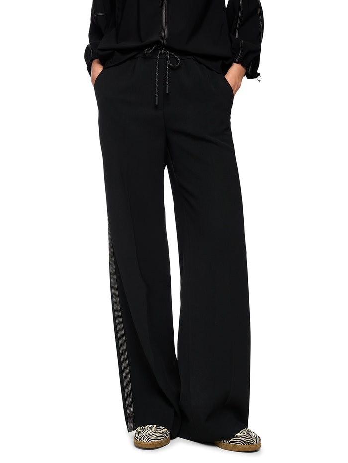Marc Cain WELKOM wide trousers in Black AS 81.02 W05 - Pre Order June Delivery