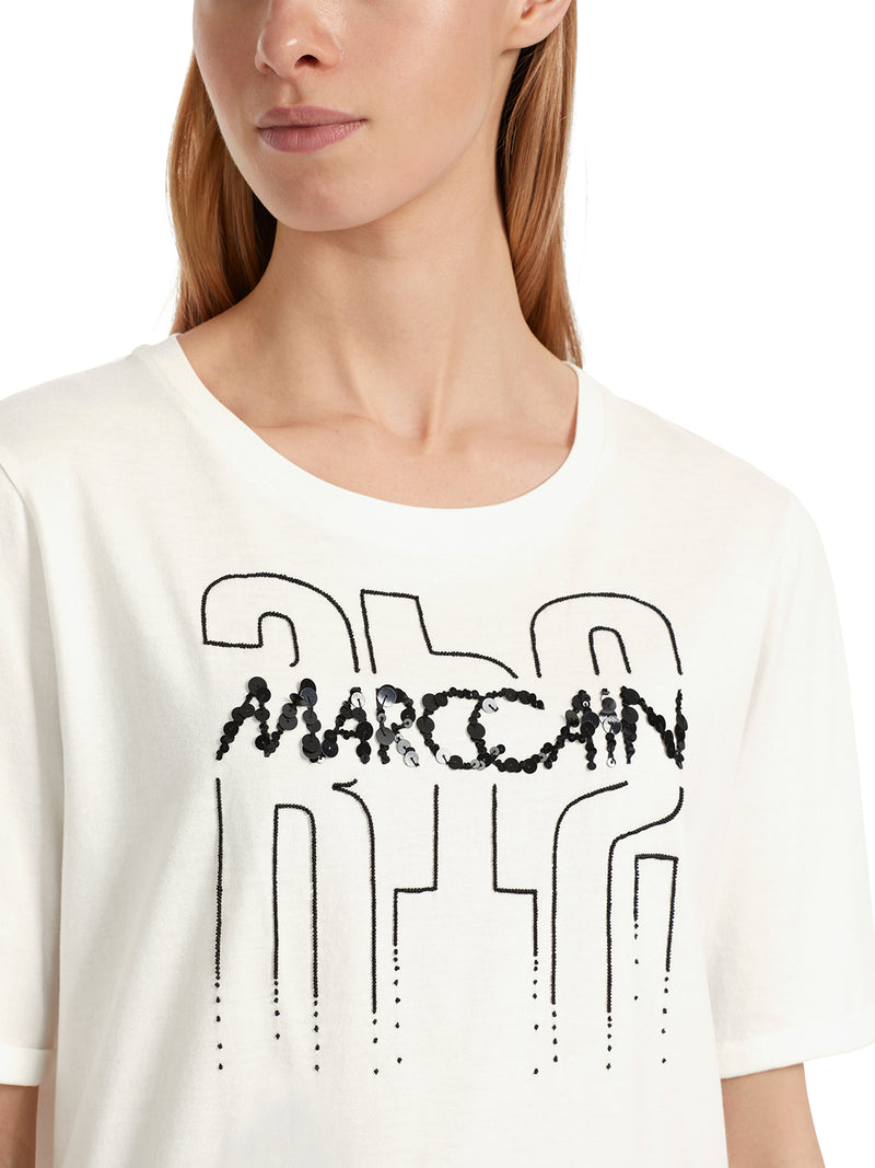 MarcCain T-shirt with Appliqué VS 48.08 J69