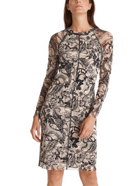 MarcCain Printed Mesh Dress VS 21.22 J16
