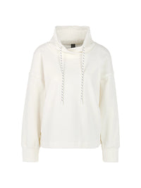 Marc Cain Chenille sweater with drawstring neck in Off White ZS 44.13 J70