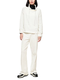 Marc Cain Chenille sweater with drawstring neck in Off White ZS 44.13 J70