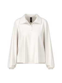 Marc Cain Flowing tunic blouse with collar in Off White ZS 51.16 W41