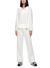 Marc Cain Flowing tunic blouse with collar in Off White ZS 51.16 W41