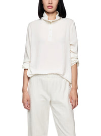Marc Cain Flowing tunic blouse with collar in Off White ZS 51.16 W41