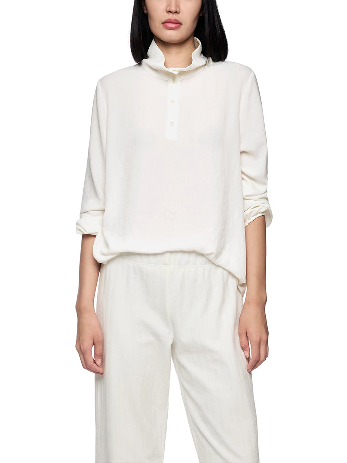 Marc Cain Flowing tunic blouse with collar in Off White ZS 51.16 W41
