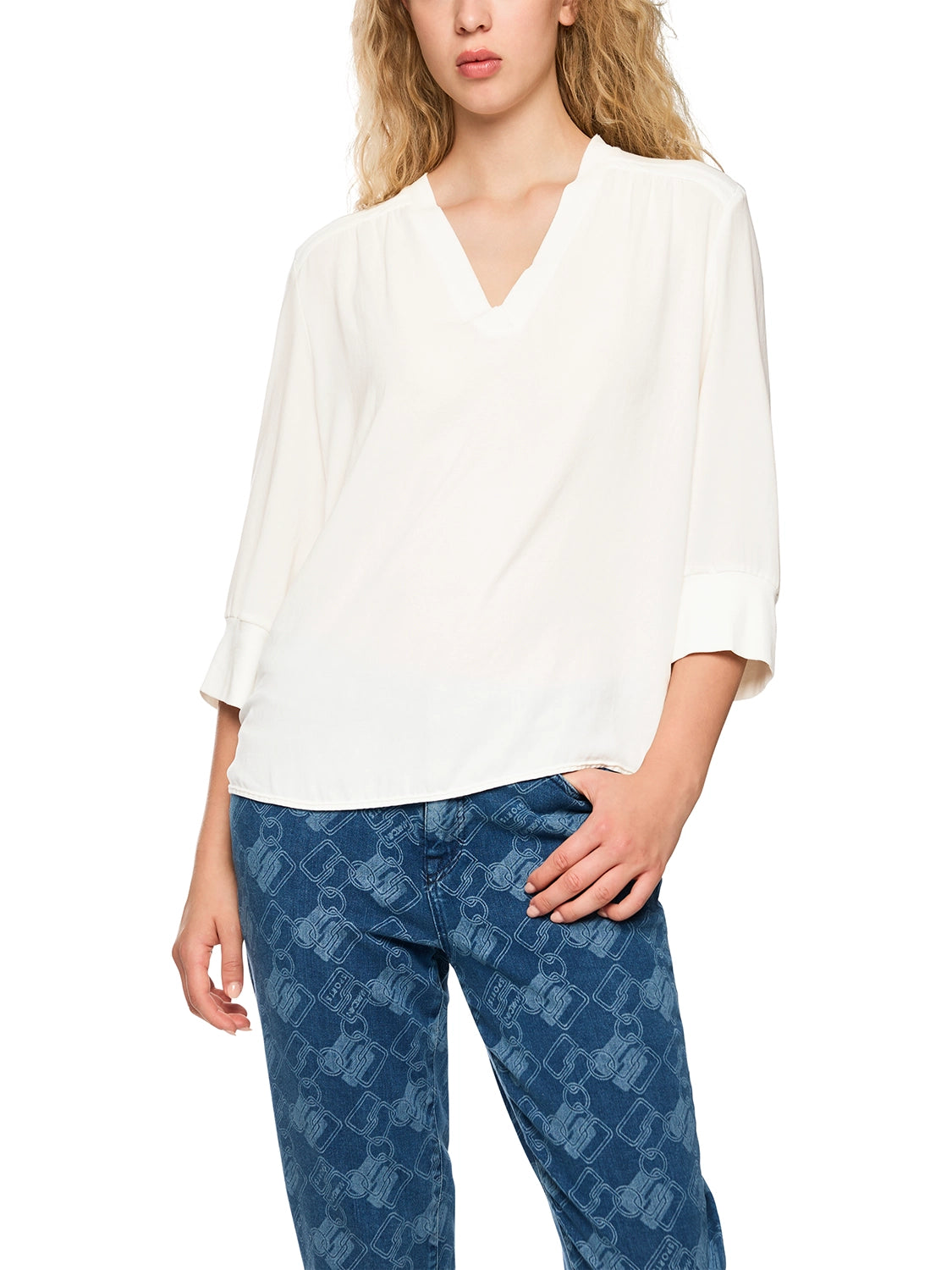 Marc Cain Blouse shirt in a mix of materials ZS 55.04 J57 - Pre-Order November Delivery