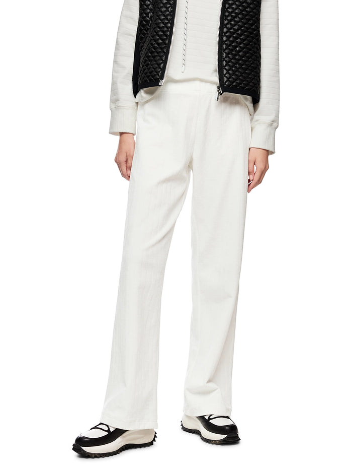 Marc Cain Wide-cut WASHINGTON chenille trousers in Off White  ZS 81.48 J70