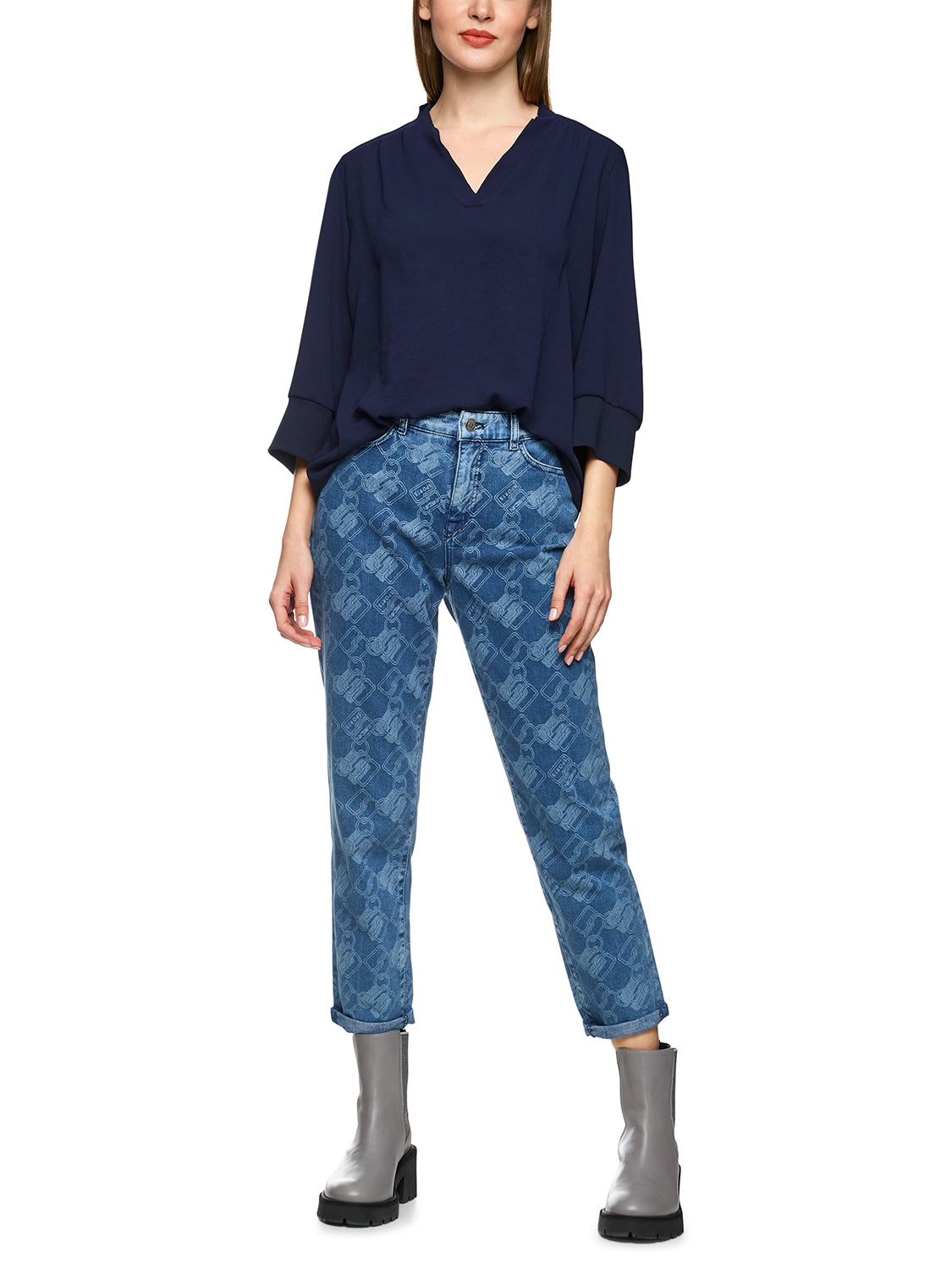 Marc Cain Blouse shirt in a mix of materials ZS 55.04 J57 - Pre-Order November Delivery