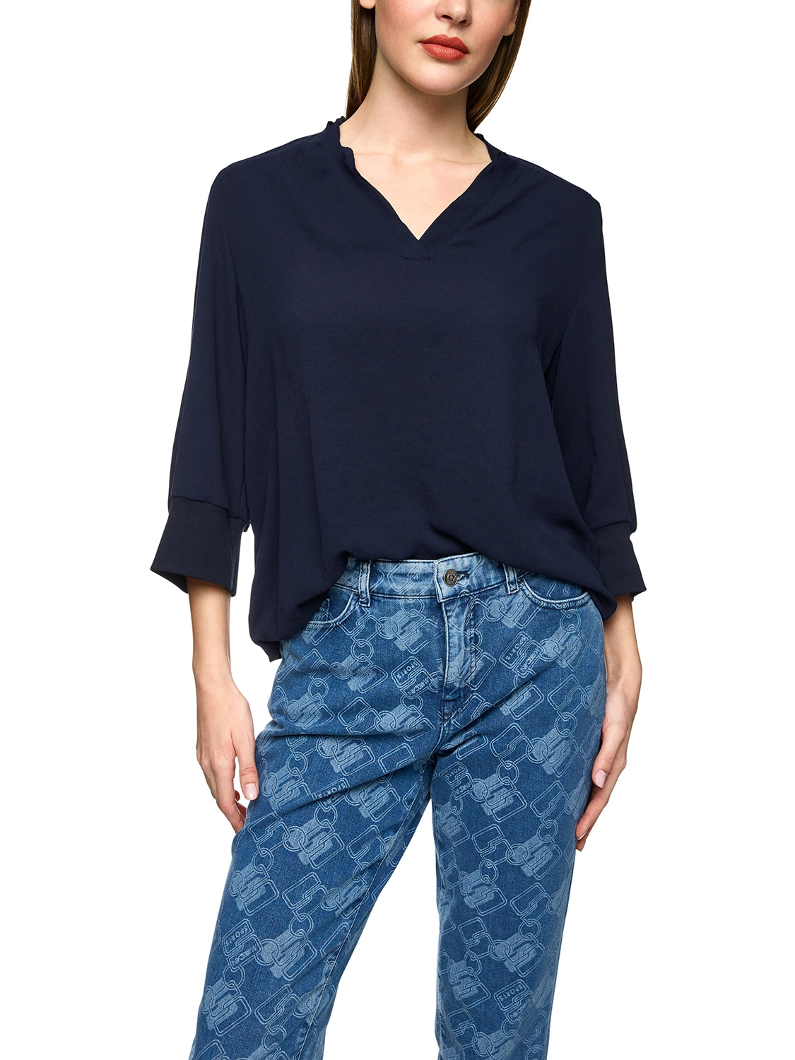 Marc Cain Blouse shirt in a mix of materials ZS 55.04 J57 - Pre-Order November Delivery