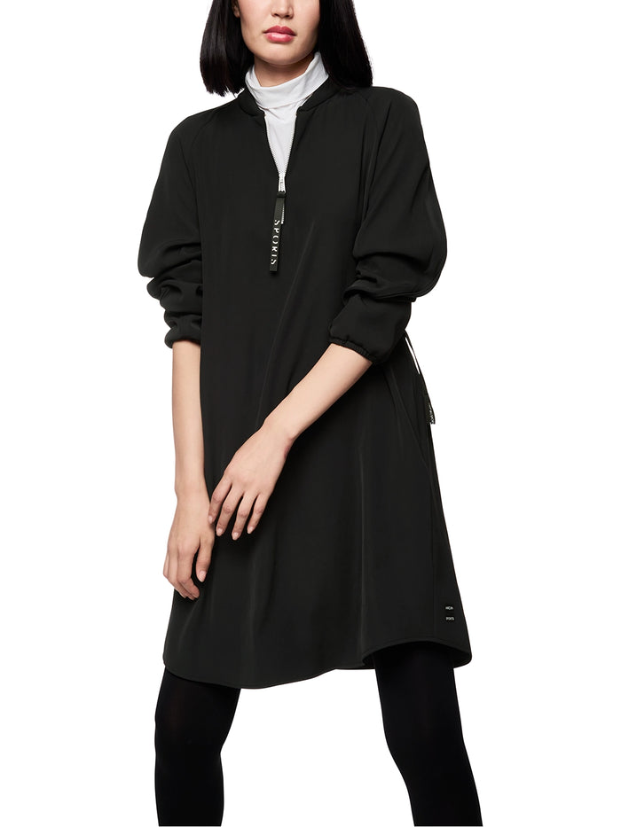 Marc Cain Dress with zip and gathered detail in Black  ZS 21.23 W48