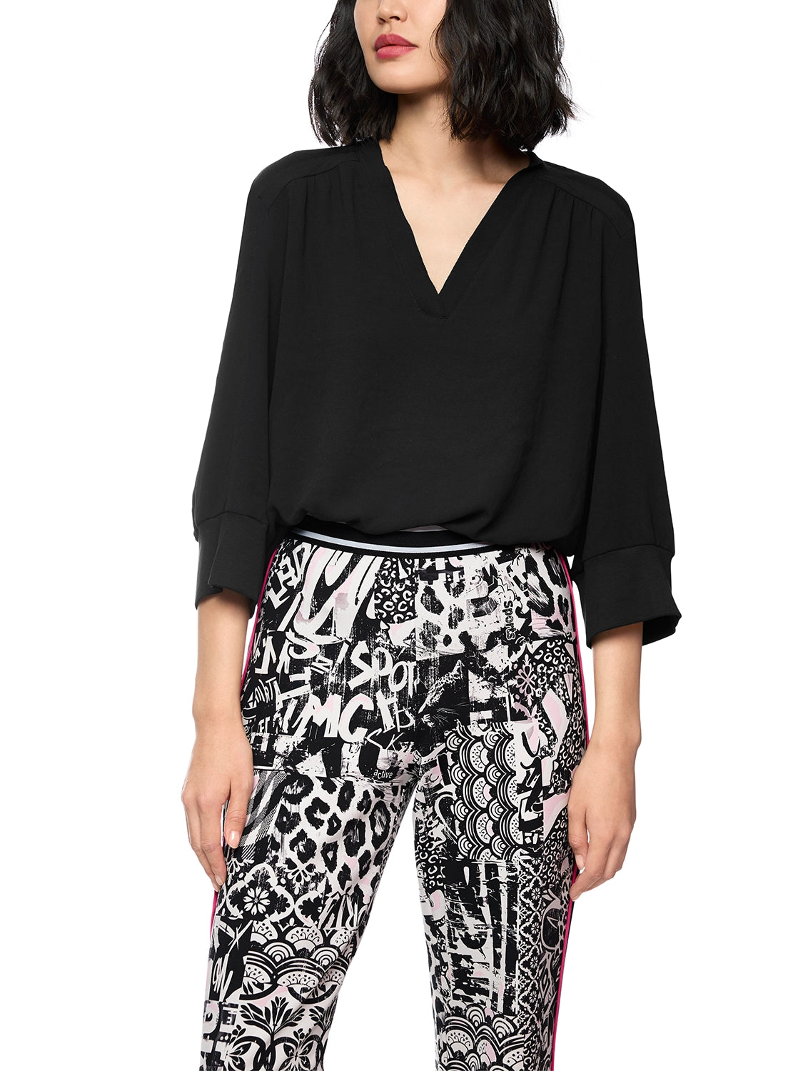 Marc Cain Blouse shirt in a mix of materials ZS 55.04 J57 - Pre-Order November Delivery