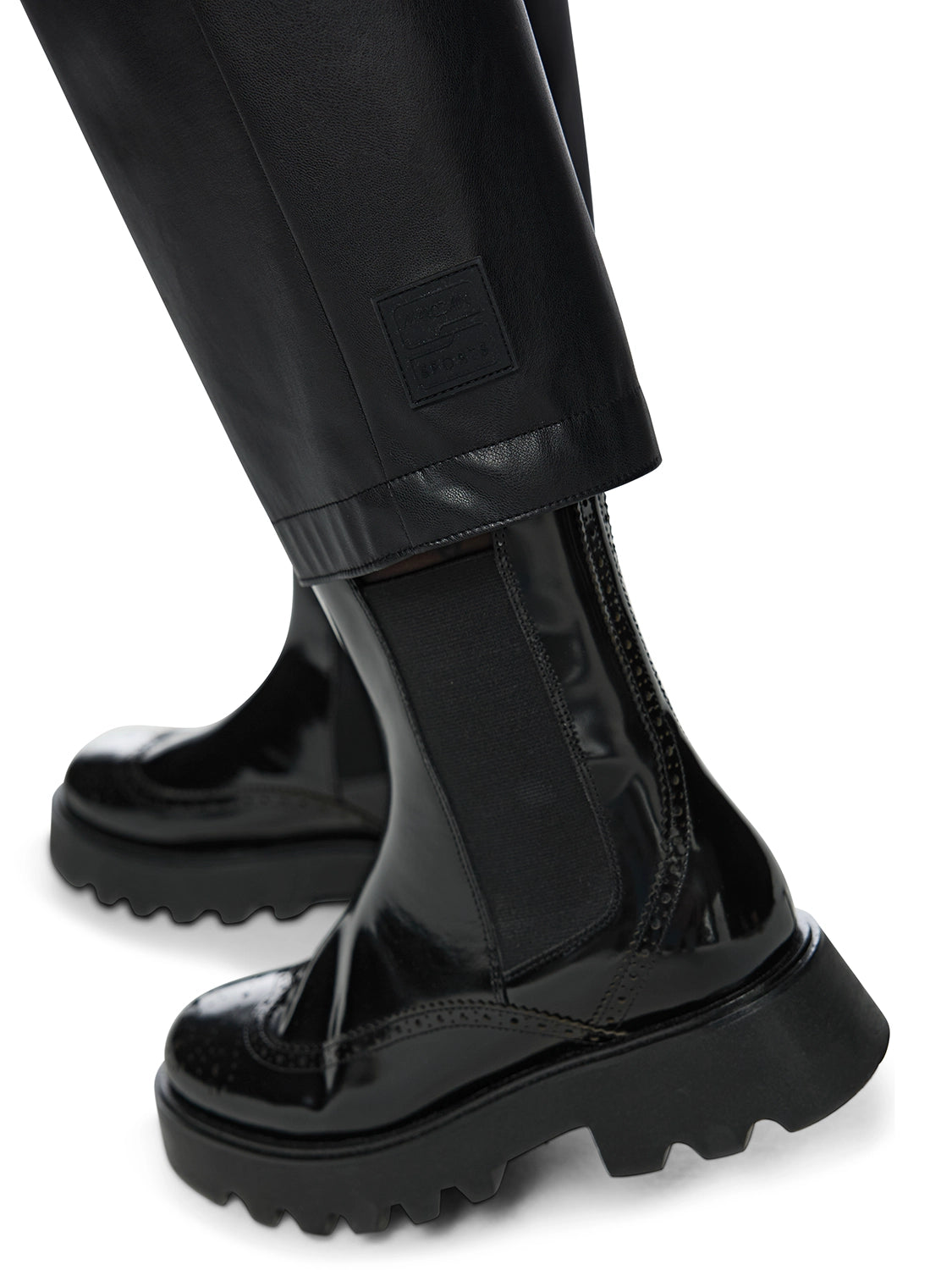 Marc Cain RANCHI faux leather trousers in Black ZS 81.45 J58