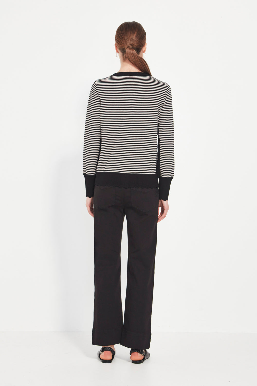 Verge Marcella Cardi in Black Chalk Stripe 1046SF