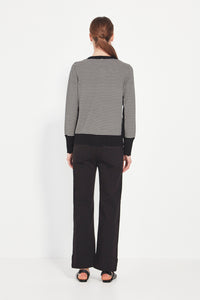 Verge Marcella Cardi in Black Chalk Stripe 1046SF