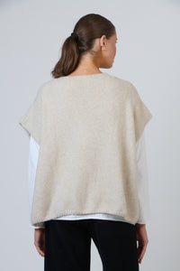 Namastai Button Front Vest in Porridge NAM-W19