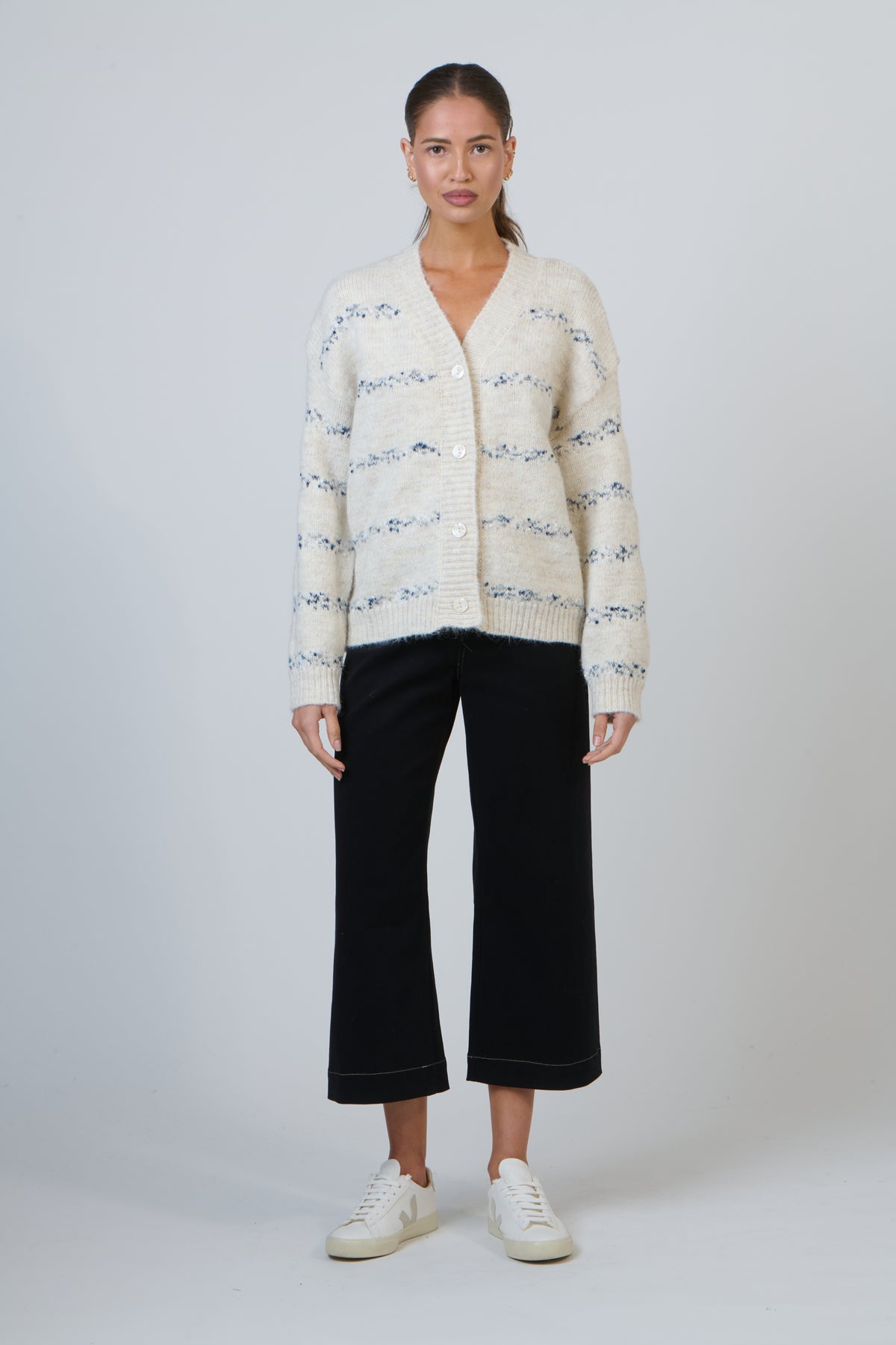 Namastai V-neck Cardigan in Salt NAM-W31