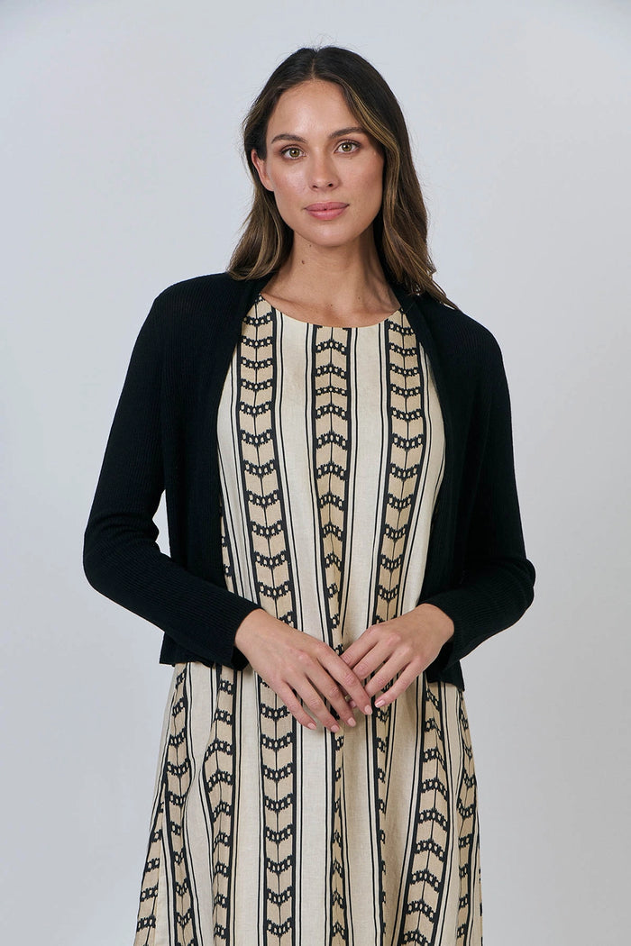 Naturals by O & J Knitted Cardigan in Black NATS001