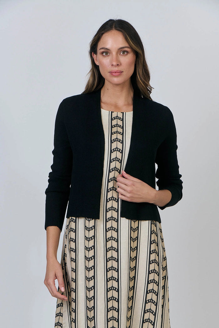 Naturals by O & J Knitted Cardigan in Black NATS001