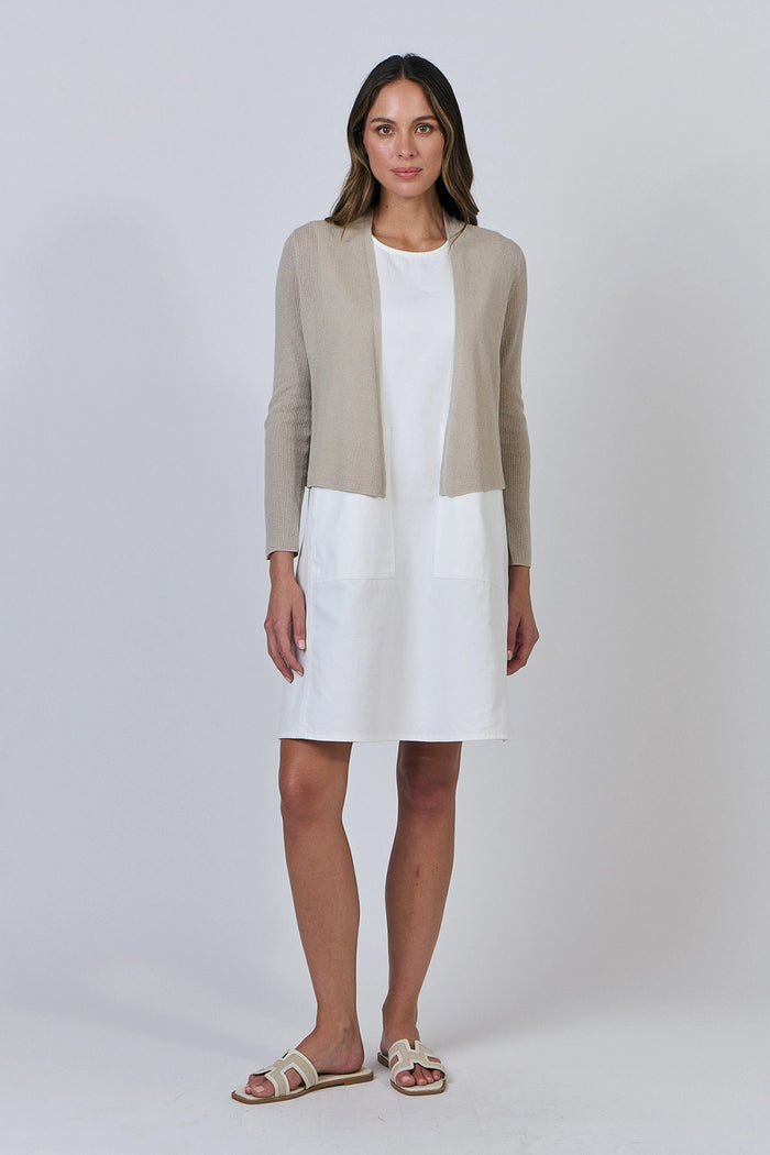 Naturals by O & J Knitted Cardigan in Sand NATS001