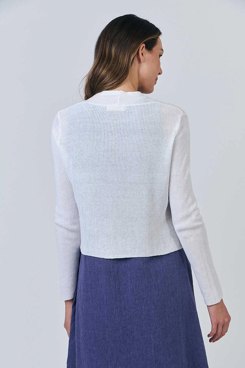 Naturals by O & J Knitted Cardigan in White NATS001