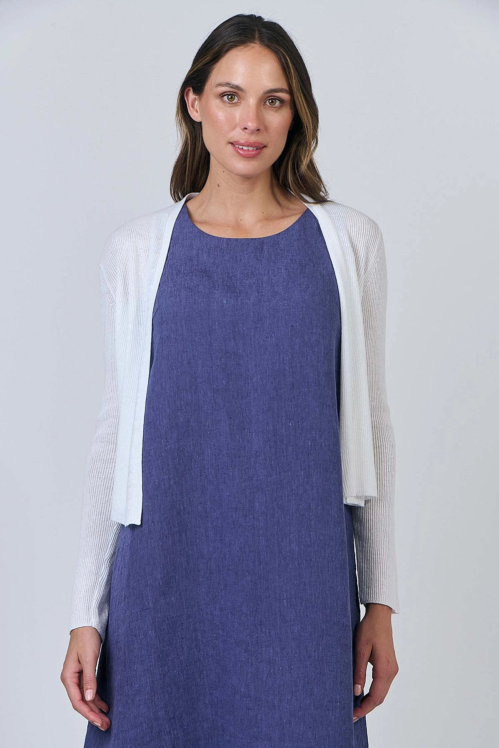 Naturals by O & J Knitted Cardigan in White NATS001