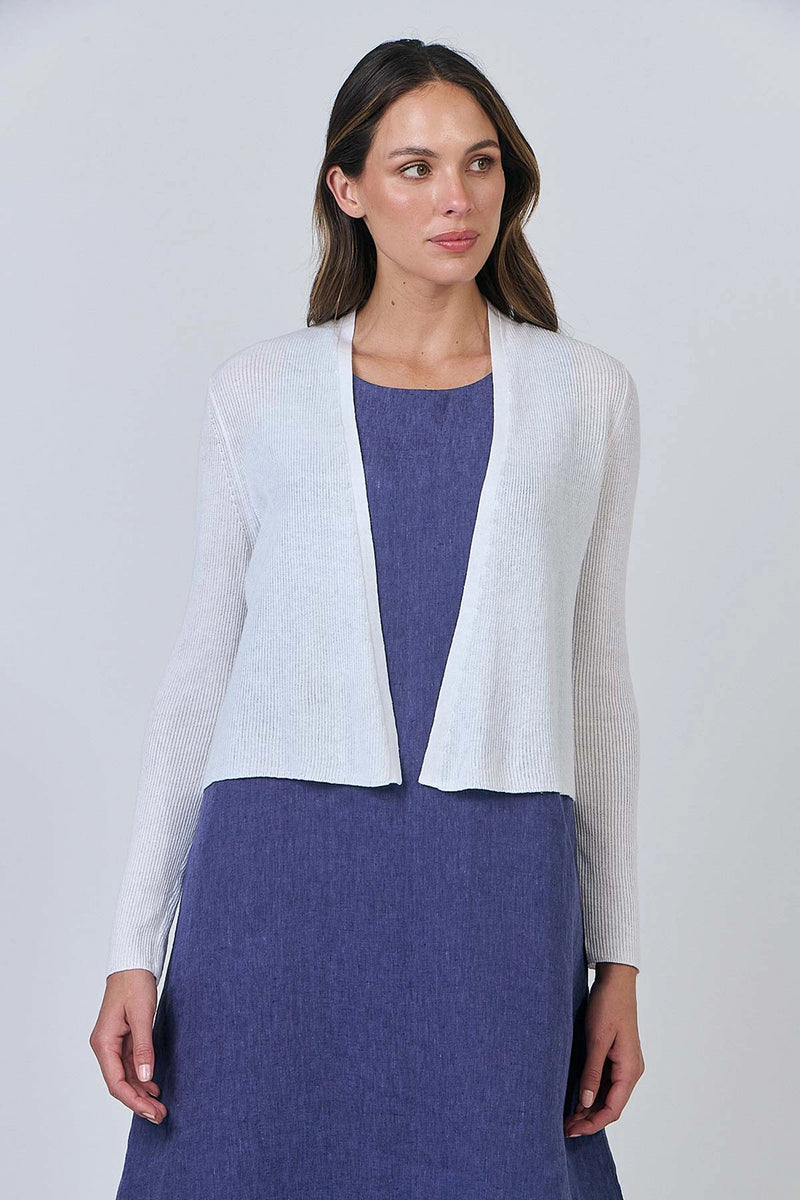 Naturals by O & J Knitted Cardigan in White NATS001