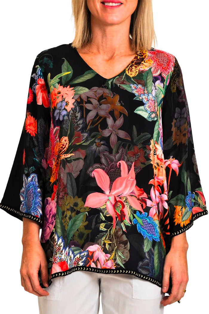 Johnny Was Neon Jungle Night Blouse (Exclusive) AUC13424-1