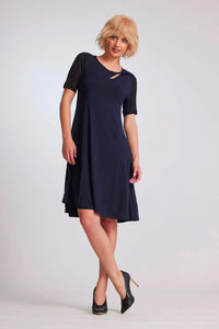 Paula Ryan Twist Neck A-Line Dress 4981