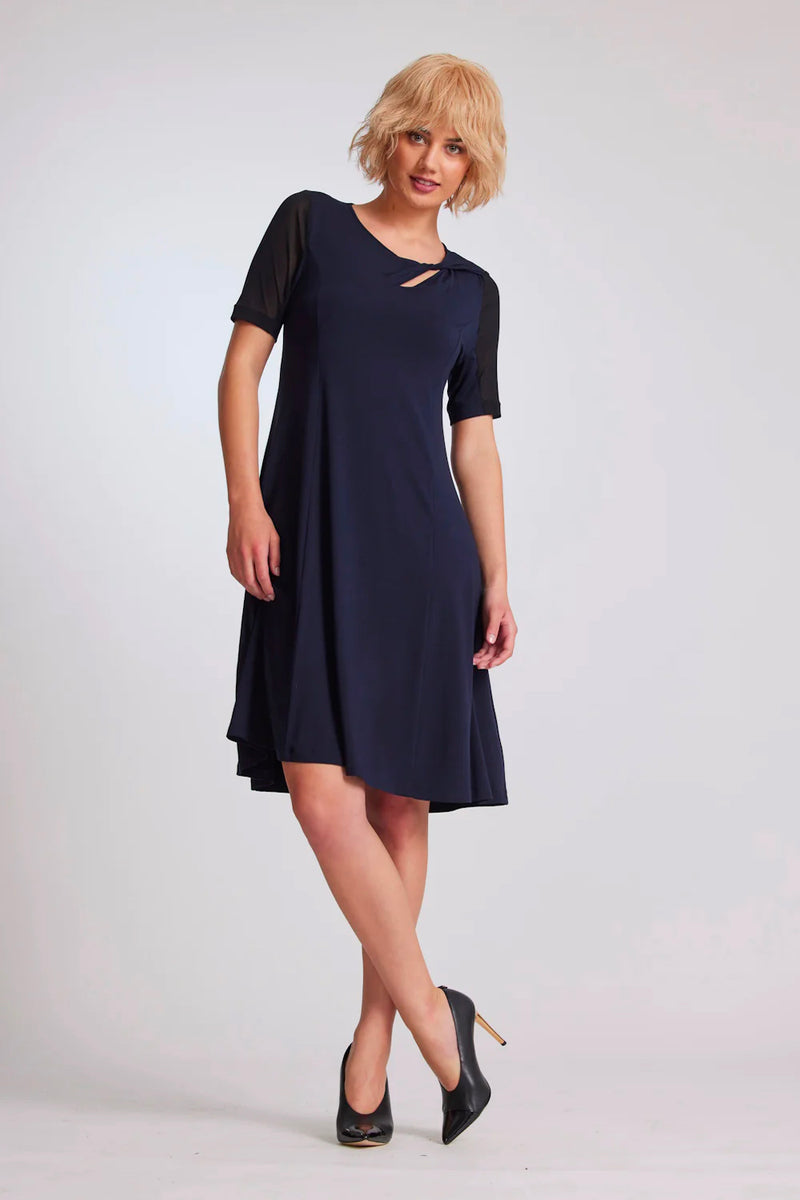 Paula Ryan Twist Neck A-Line Dress 4981