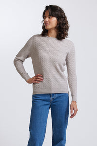 Royal Merino Rib and Cable Crew RM2057