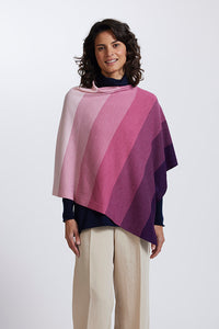 Royal Merino Graduated Stripe Poncho RM2341