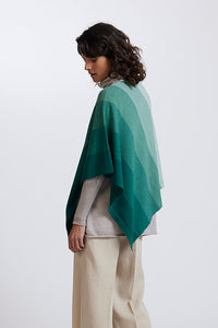Royal Merino Graduated Stripe Poncho RM2341