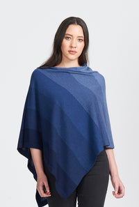Royal Merino Graduated Stripe Poncho RM2341