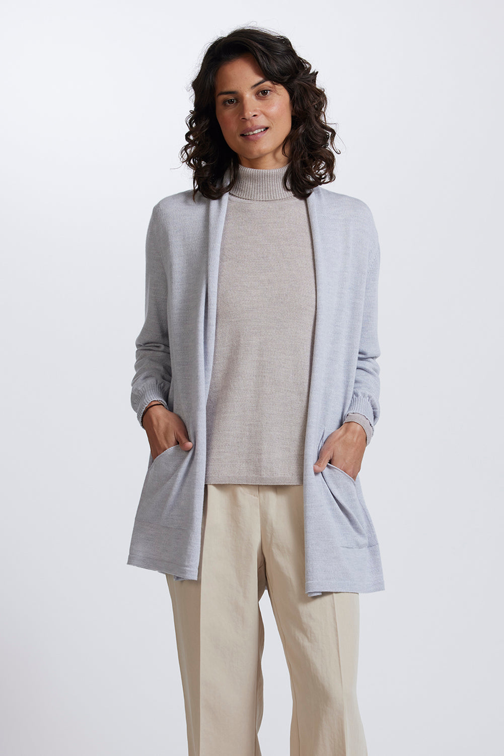 Royal Merino Open Front Long Cardigan RM2455 – Bacio Collection