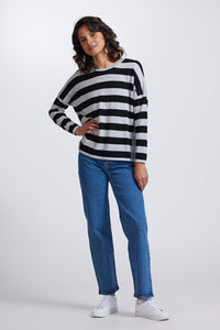 Royal Merino Striped Drop Shoulder Jumper RM2592