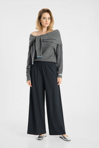 Raffaello Rossi Lizett Hightech Jersey Pant in Black 053491/9902