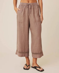 Splendid Stella Linen Trim Pant in Wicker RS6C660