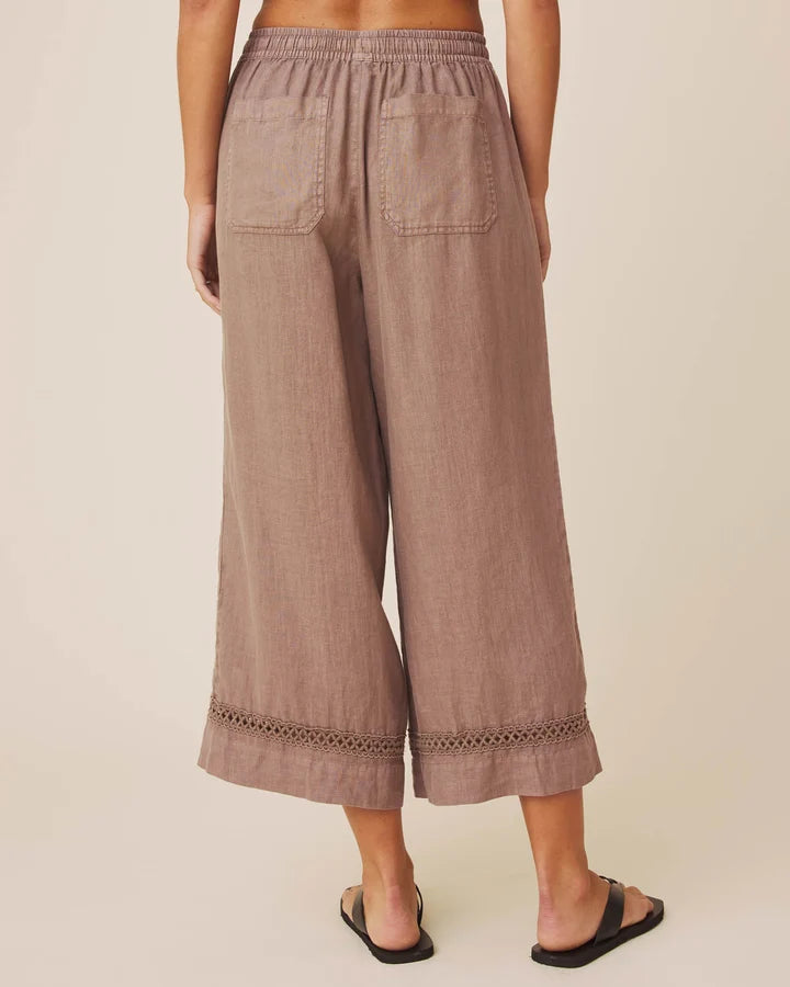 Splendid Stella Linen Trim Pant in Wicker RS6C660