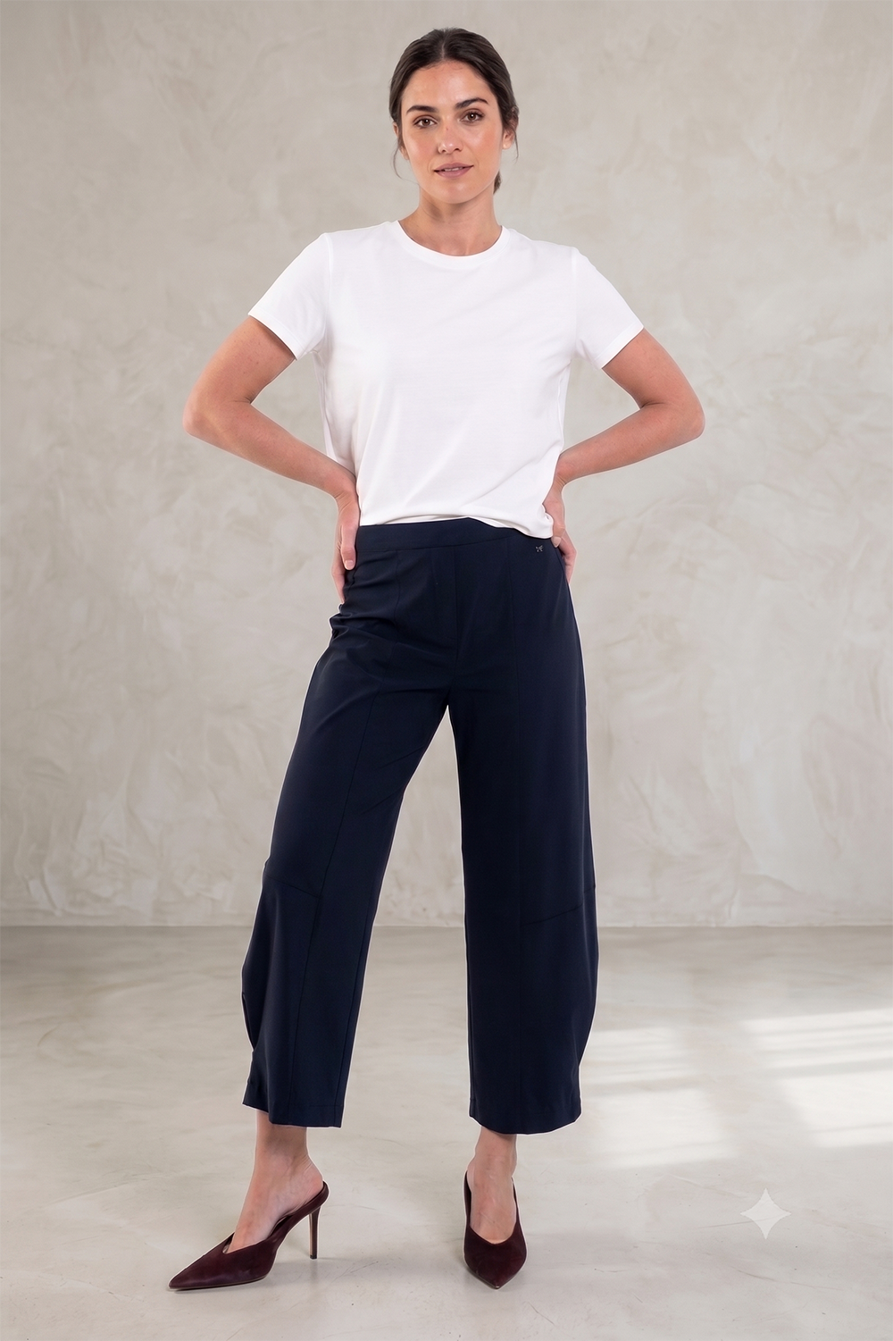 Raffaello Rossi Lizett Hightech Jersey Pant in Navy Blue 053491/9902