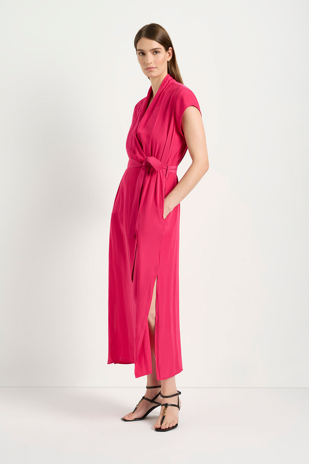 Mela Purdie Roll Front Dress in Cerise F67 3286