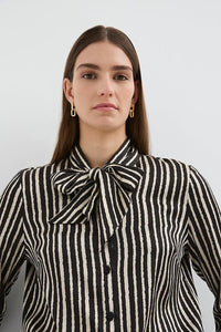 Caravan & Co Stripe Bow Blouse CT120S