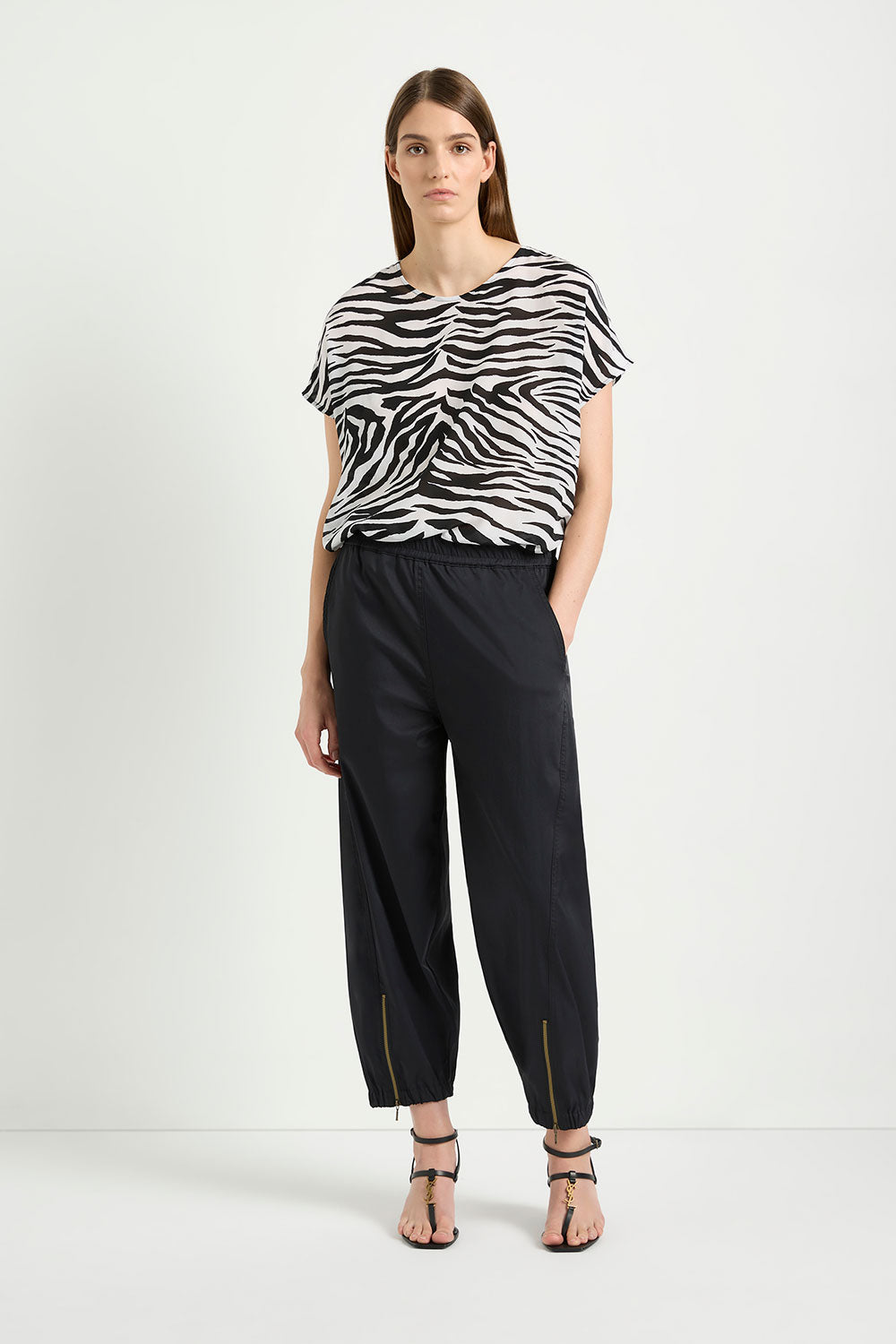 Mela Purdie Crop Club Pant in Black F613 1863