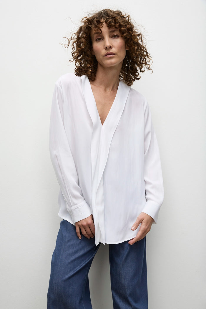 Mela Purdie Ribbon Edge Shirt in White F67 8627