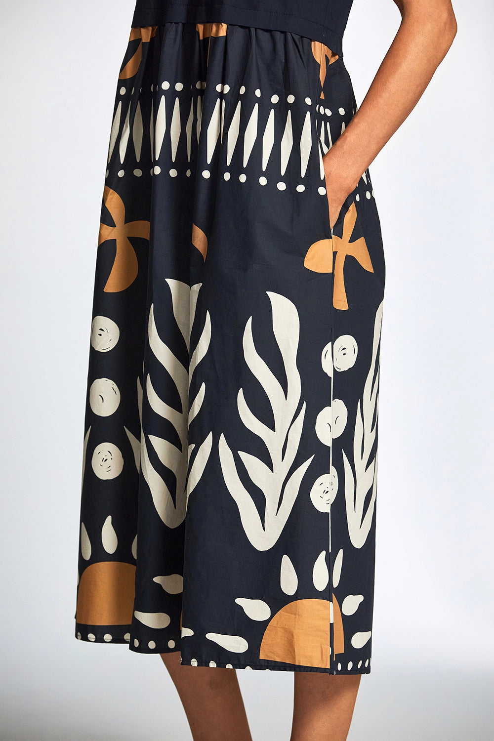 Peruzzi Cotton Print Dress In Blue S25113