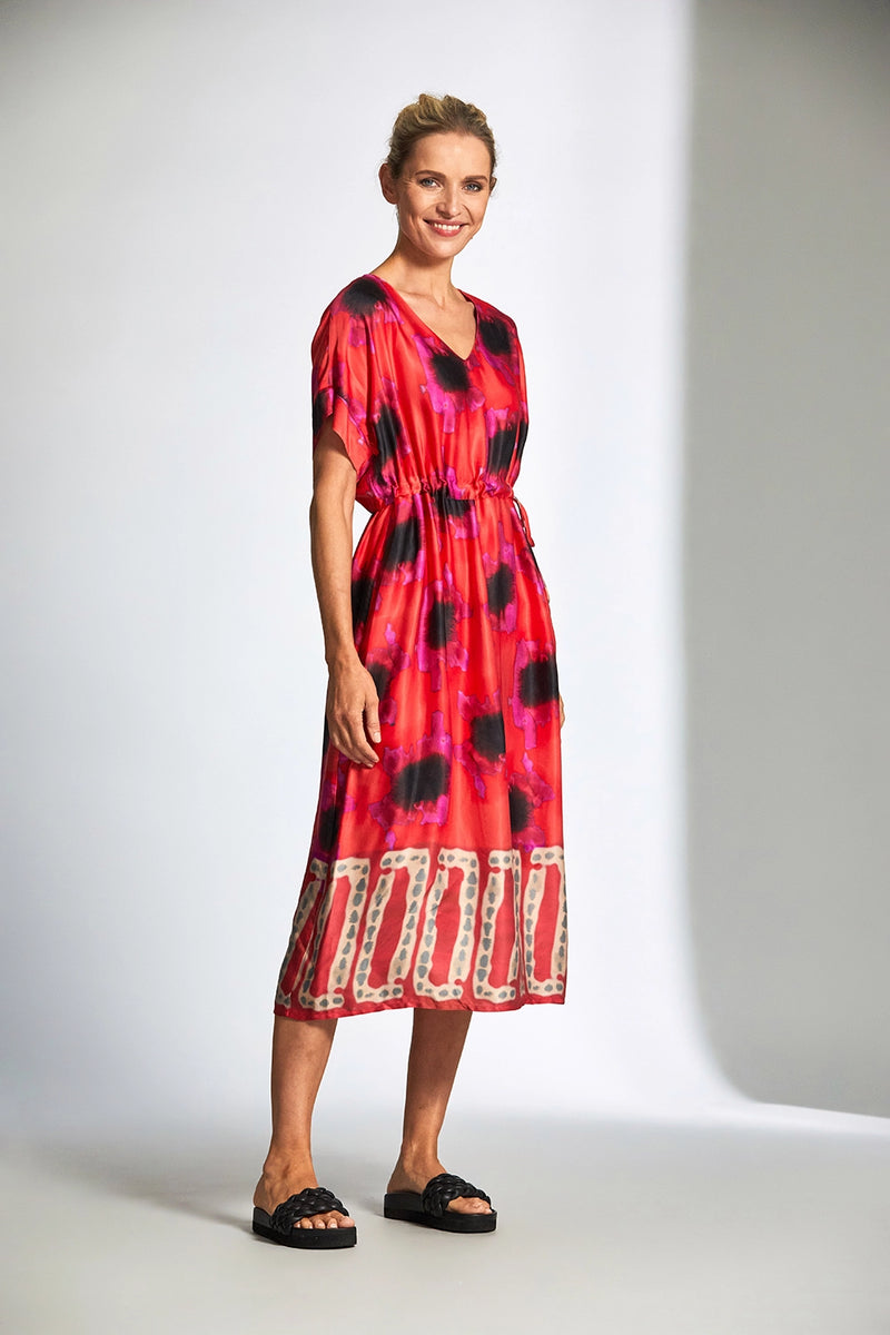 Peruzzi Printed Dress in Tomato S25129