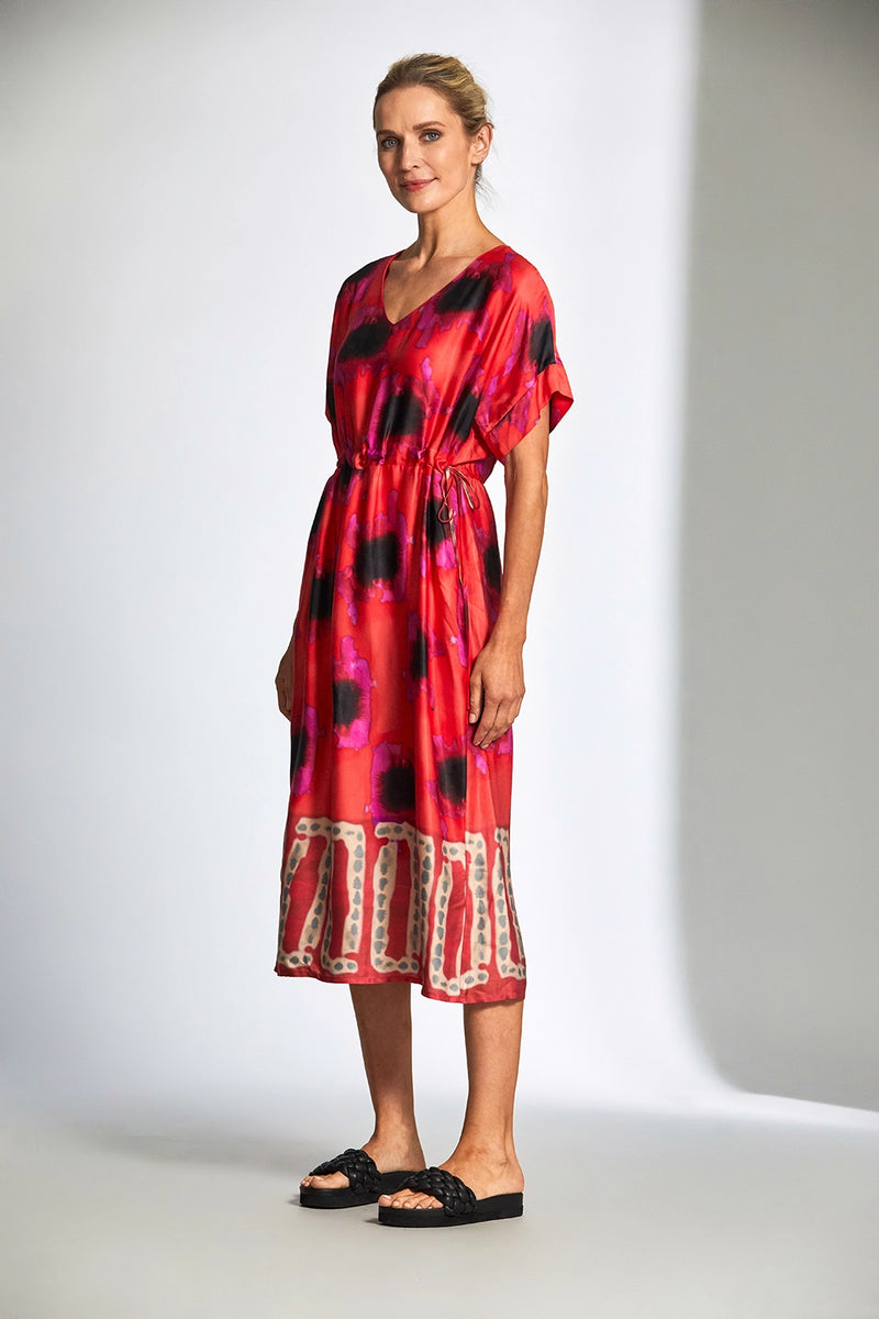 Peruzzi Printed Dress in Tomato S25129