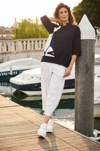 Peruzzi Buckle Colour Block Top s25140