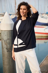 Peruzzi Buckle Colour Block Top s25140