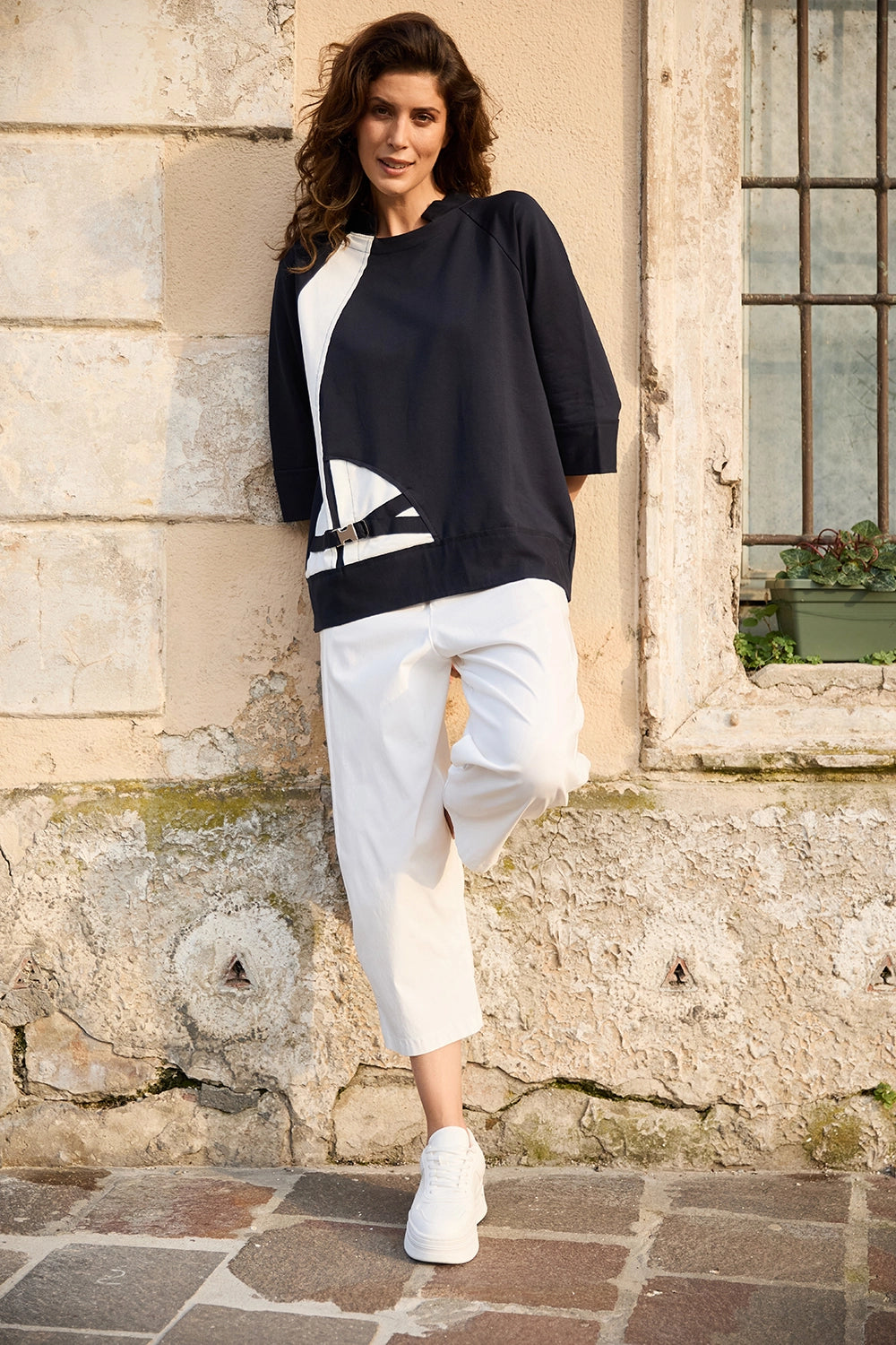Peruzzi Buckle Colour Block Top s25140